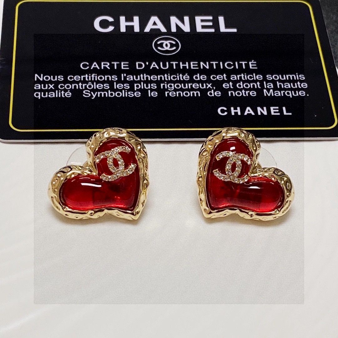 【今日特価】Chanel シャネル クラシック ハート＆ダブル C イヤリング