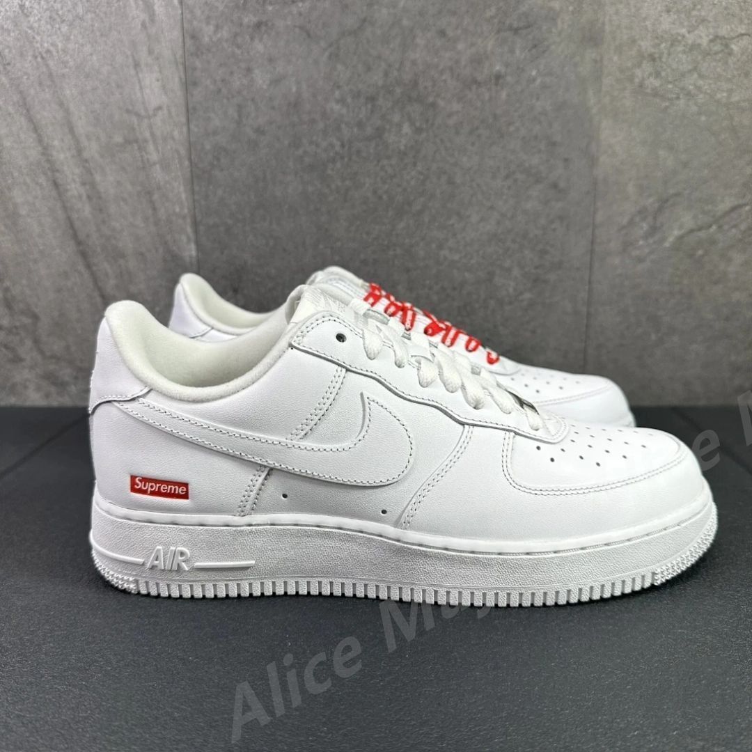 supreme x nike air force 1 low ナイキ カジュアルスニーカーホワイトレッド｜本日限定特価｜新品未使用