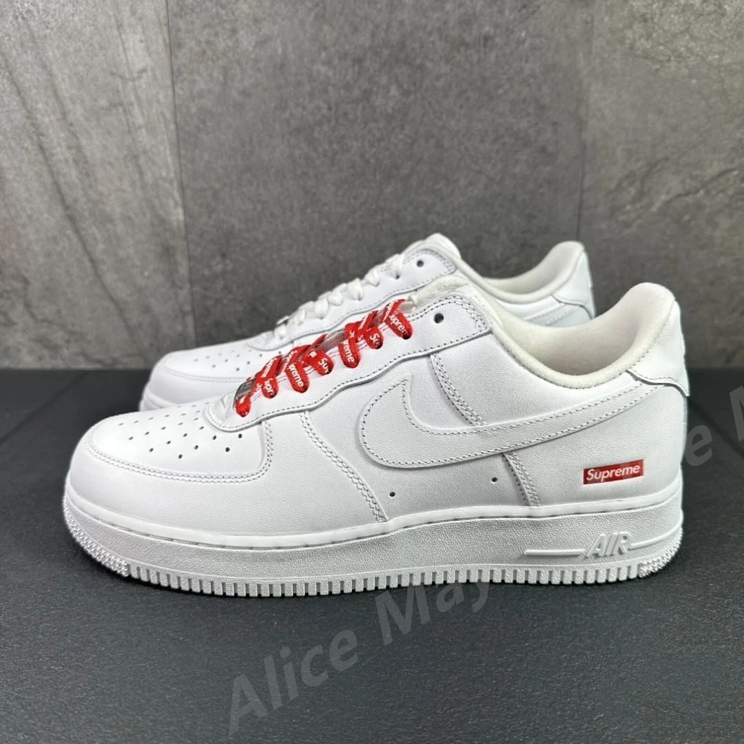 supreme x nike air force 1 low ナイキ カジュアルスニーカーホワイトレッド｜本日限定特価｜新品未使用