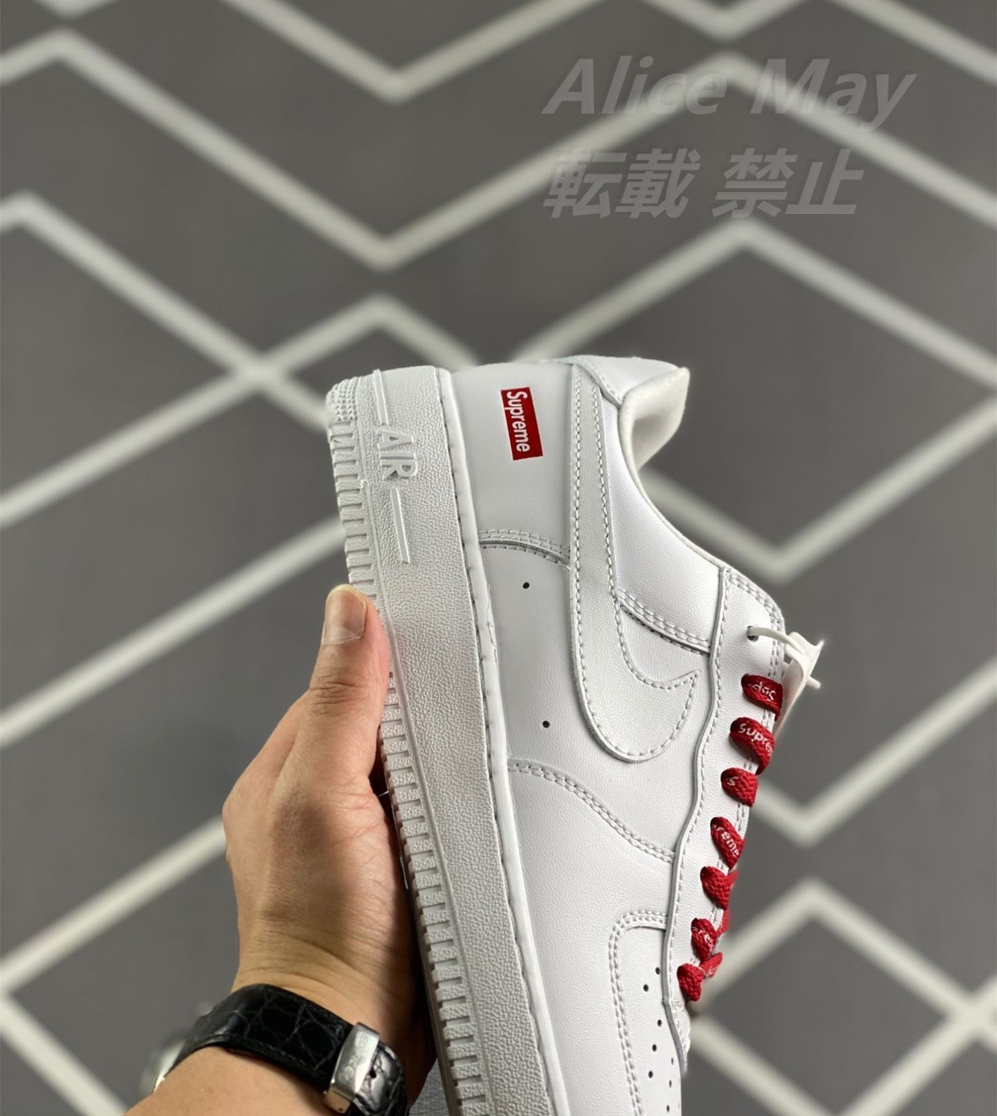 supreme x nike air force 1 low ナイキ カジュアルスニーカーホワイトレッド｜本日限定特価｜新品未使用