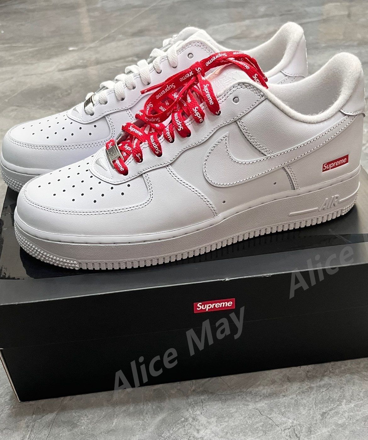 supreme x nike air force 1 low ナイキ カジュアルスニーカーホワイトレッド｜本日限定特価｜新品未使用