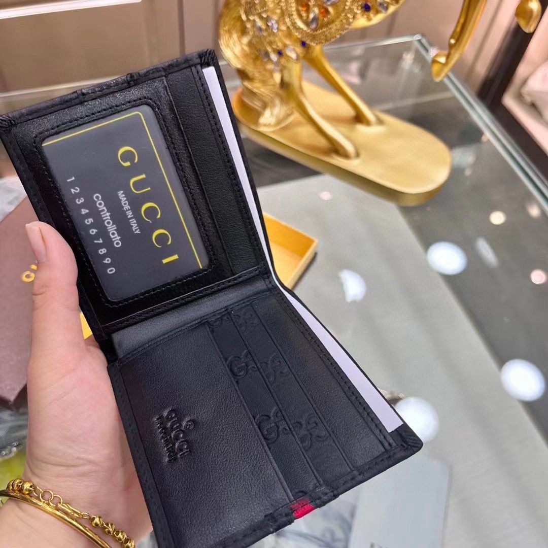 Gucciグッチ/ウォレット、クレジットカードスロットに紙幣と手形を収納、両用カードバッグウォレット、甘皮長短金二つ折り[本日特価|新品未使用品]