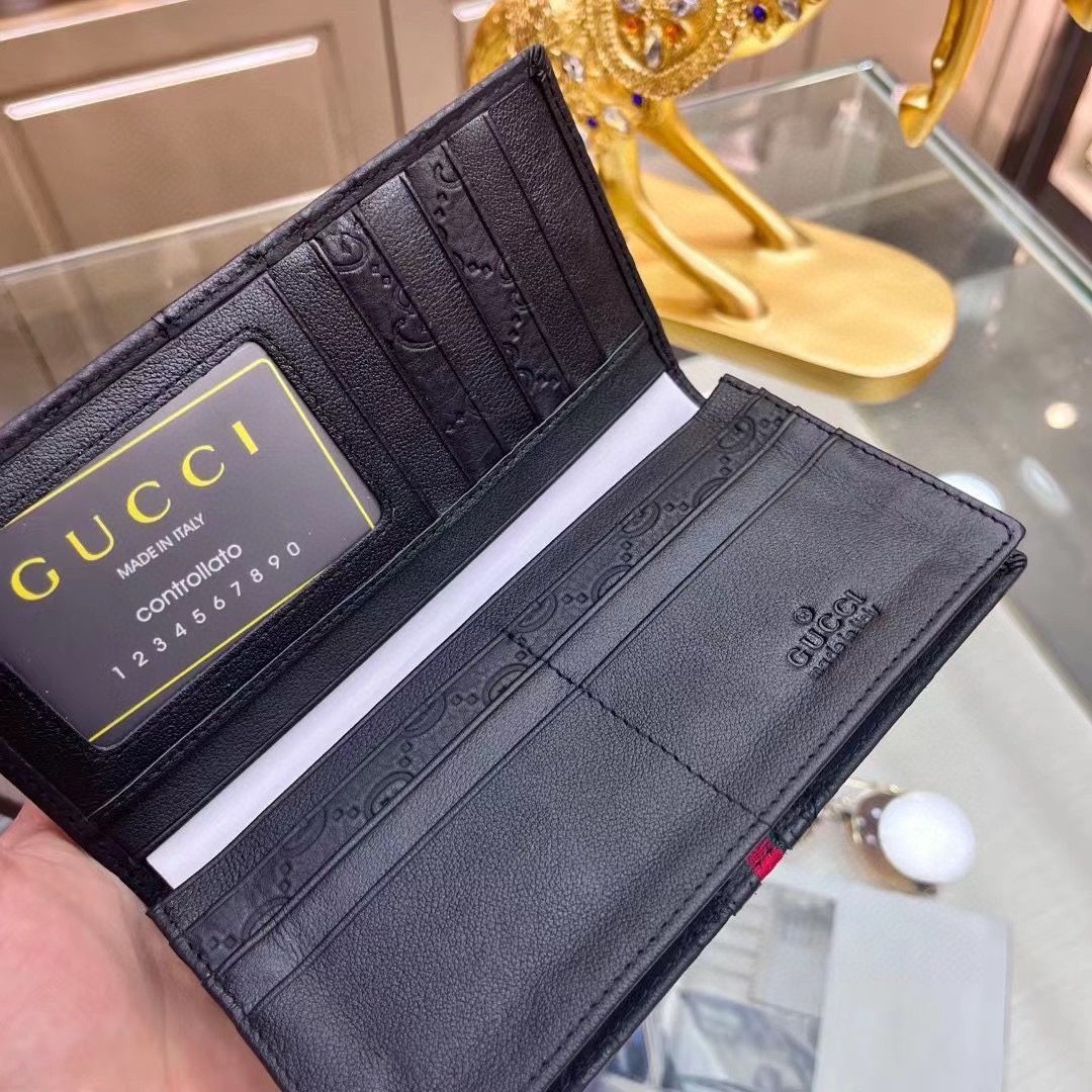 Gucciグッチ/ウォレット、クレジットカードスロットに紙幣と手形を収納、両用カードバッグウォレット、甘皮長短金二つ折り[本日特価|新品未使用品]