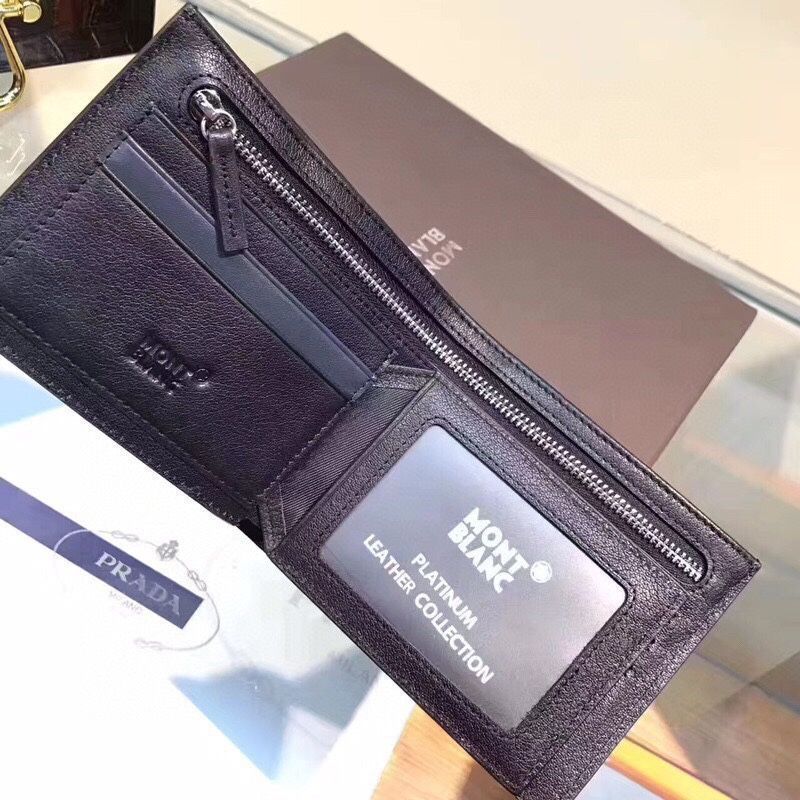 Montblanc，バッグ、財布、財布、男性の本革は長さ2つ折り[本日特価|新品未使用品]