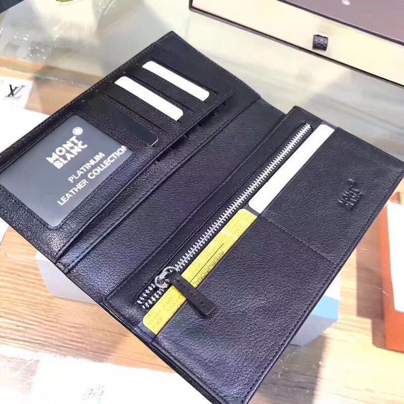 Montblanc，バッグ、財布、財布、男性の本革は長さ2つ折り[本日特価|新品未使用品]