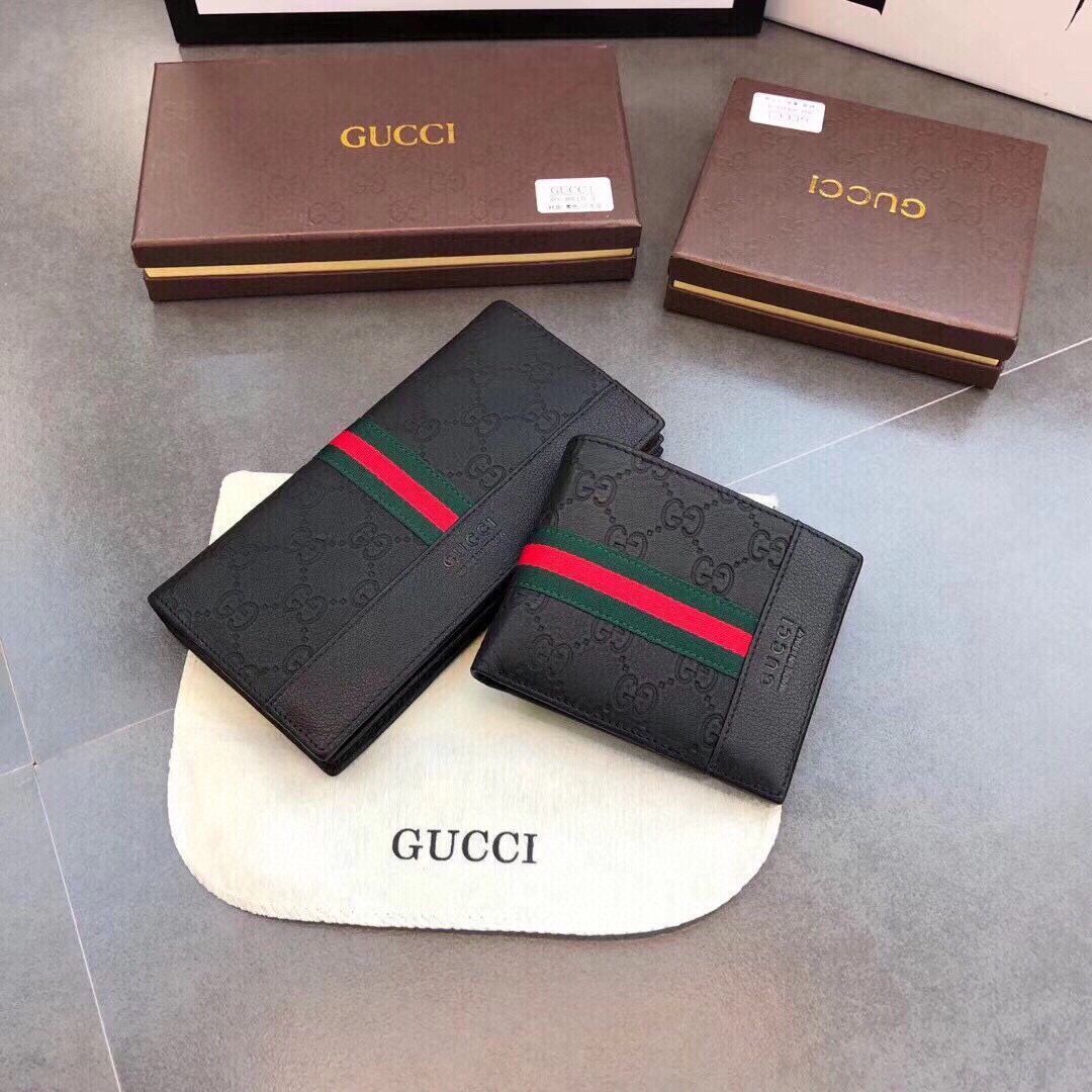 Gucciグッチ、財布、財布、男性の本革は長さ2つ折り[本日特価|新品未使用品]