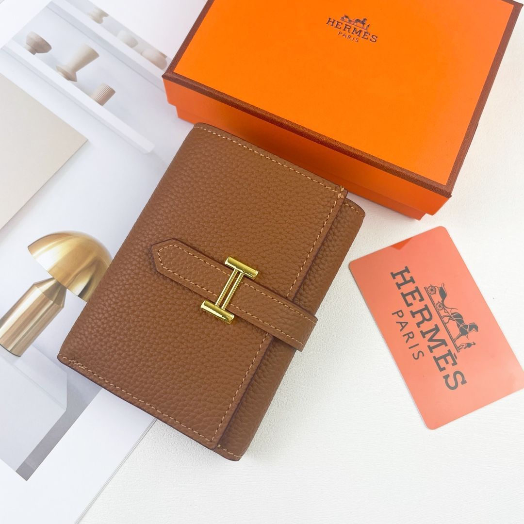 【本日限定特価】Hermes Bearn ミニ財布 エプソムレザー ゴールドロック付き コンパクトデザイン[本日特価|新品未使用品]