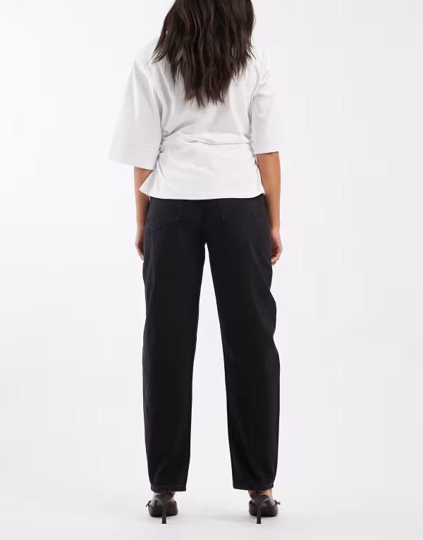 エイソス レディース ボトムス デニムパンツ ジーンズ ASOS DESIGN slim barrel jeans in washed Black ブラック
