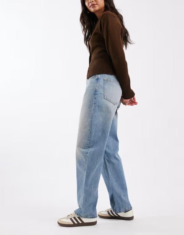 エイソス レディース ボトムス デニムパンツ ヴィンテージ ジーンズ ASOS DESIGN slim barrel jeans in vintage wash Vintage Wash