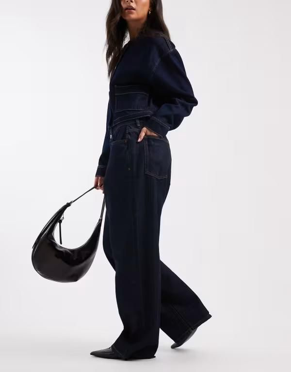 コルージョン レディース ボトムス デニムパンツ ジーンズ COLLUSION antifit mid rise jeans in rinse Rinse