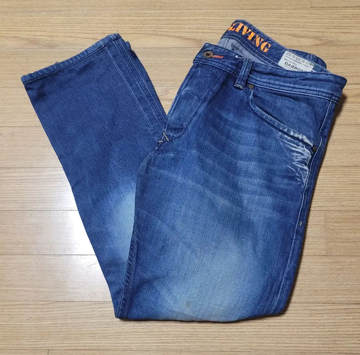 DIESEL メンズ ネイビー ウォッシュ デニムパンツ 32