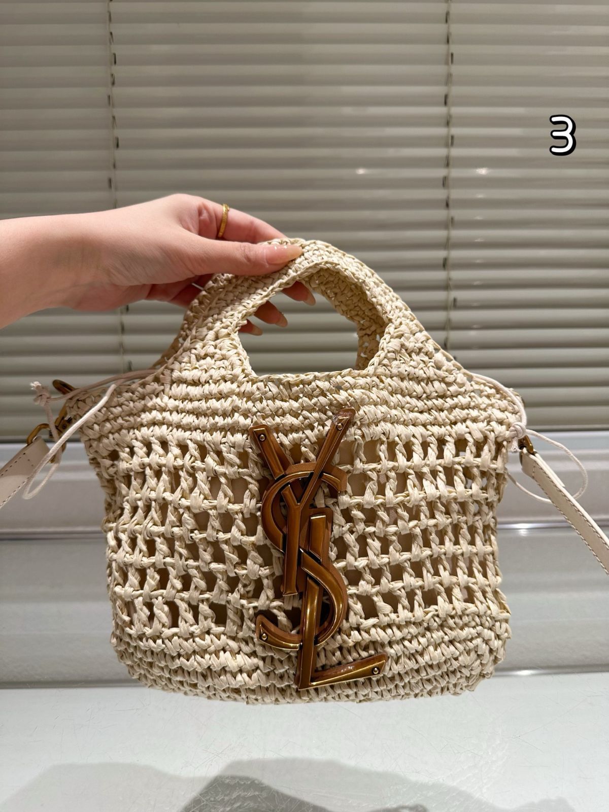 【今日特価】YSL Woven Tote Bag イヴ・サンローラン ウーブントートバッグ-WTO輸入3