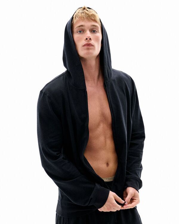 スキムズ メンズ アウター パーカー・スウェット フリース SKIMS Mens Fleece Lounge Zip Up Hoodie Washed Onyx