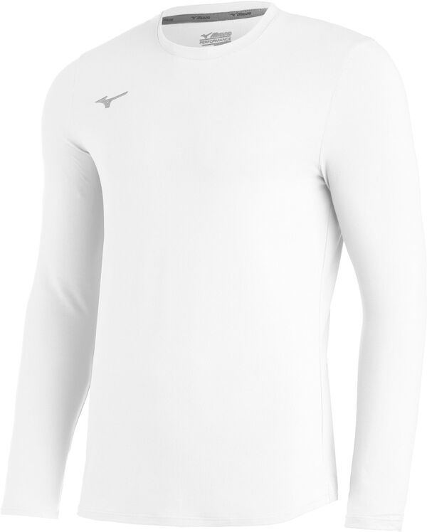 ミズノ メンズ トップス シャツ Mizuno Mens Competition Diamond Long Sleeve Shirt White ホワイト