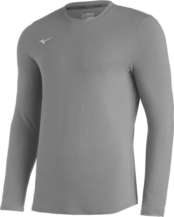 ミズノ メンズ トップス シャツ Mizuno Mens Competition Diamond Long Sleeve Shirt Grey グレー