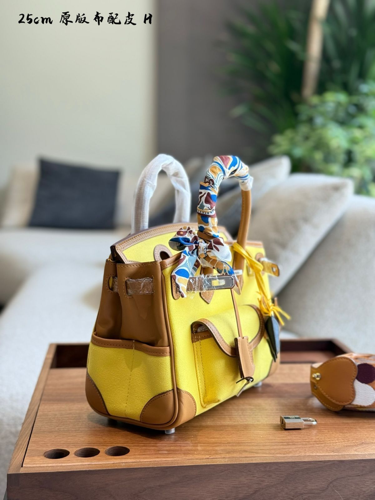 【今日特価】Hermes Birkin25 Cargo25 シルバークラスプ キャンバスミックス レモンイエロー