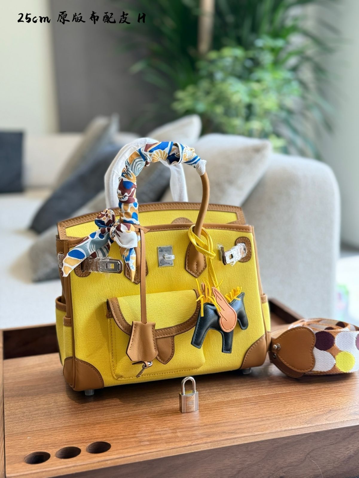 【今日特価】Hermes Birkin25 Cargo25 シルバークラスプ キャンバスミックス レモンイエロー