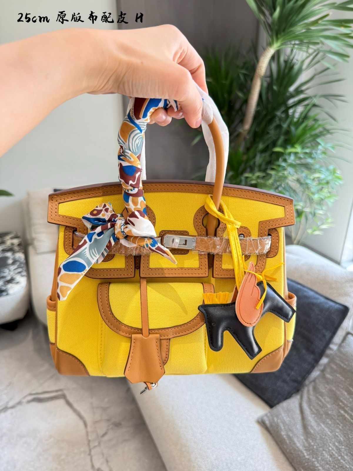 【今日特価】Hermes Birkin25 Cargo25 シルバークラスプ キャンバスミックス レモンイエロー