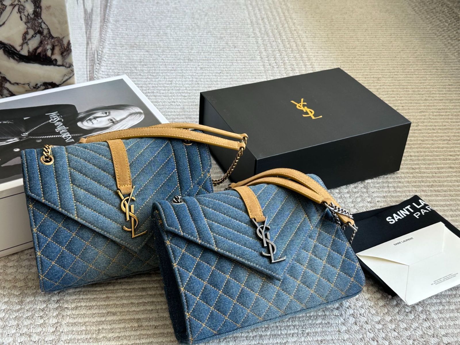 【今日特価】YSL Le Envelope Bag サンローラン キャビアン エンベロープ バッグ/ 夏向け 送料無料！在庫限定価格