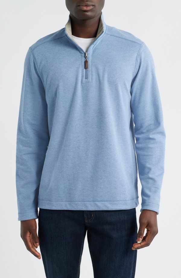 ジョンストンアンドマーフィー メンズ アウター パーカー・スウェット ハーフジップ コットン Johnston Murphy Icon Reversible Cotton Blend Quarter