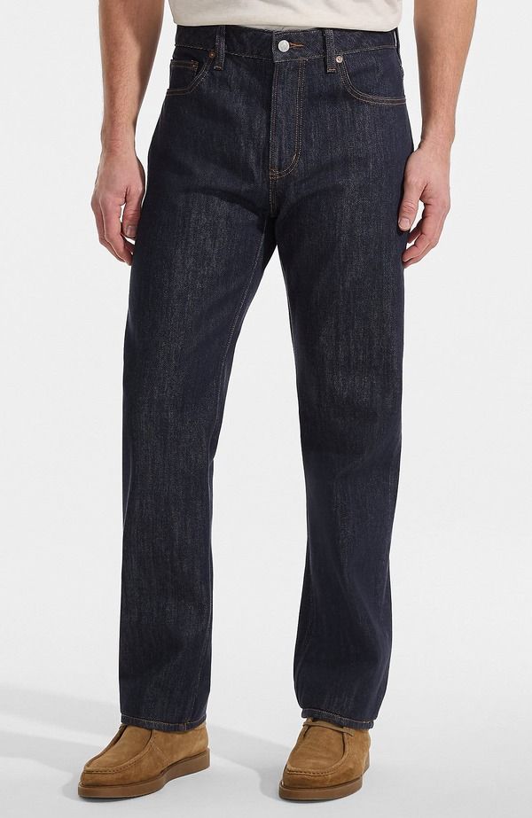 ランズエンド メンズ ボトムス デニムパンツ Lands End Rigid Comfort Waist Classic Fit Jean Forever Indigo インディゴ