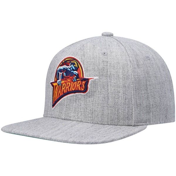 ミッチェルネス メンズ アクセサリー 帽子 Mens Mitchell Ness Heathered Gray Golden State Warriors Hardwood Classics Team