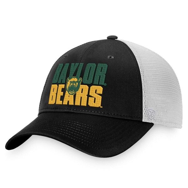 トップオブザワールド メンズ アクセサリー 帽子 Mens Top of the World BlackWhite Baylor Bearstockpile Trucker Snapback Hat