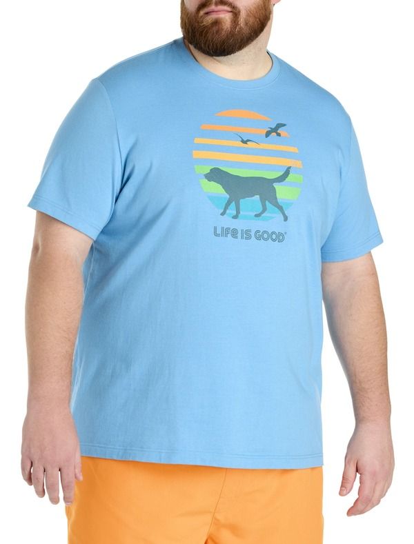 ライフイズグッド メンズ トップス Tシャツ トール グラフィック LIFE IS GOOD Big Tall Dog Sunset Graphic Tee Cool Blue ブルー