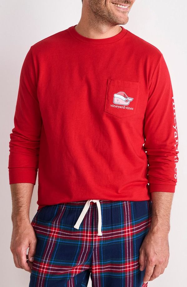 ヴァインヤードヴァインズ メンズ トップス Tシャツ コットン グラフィック vineyard vinesanta Whale Cotton Graphic Long Sleeve TShirt Re