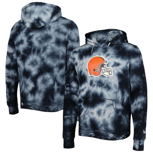 ニューエラ メンズ アウター パーカー・スウェット Mens New Era Black Cleveland Browns Team TieDye Pullover Hoodie Black ブラック