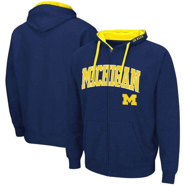 コロシアム メンズ アウター パーカー・スウェットール Mens Colosseum Navy Michigan Wolverines Big Tall FullZip Hoodie Navy ネイビ