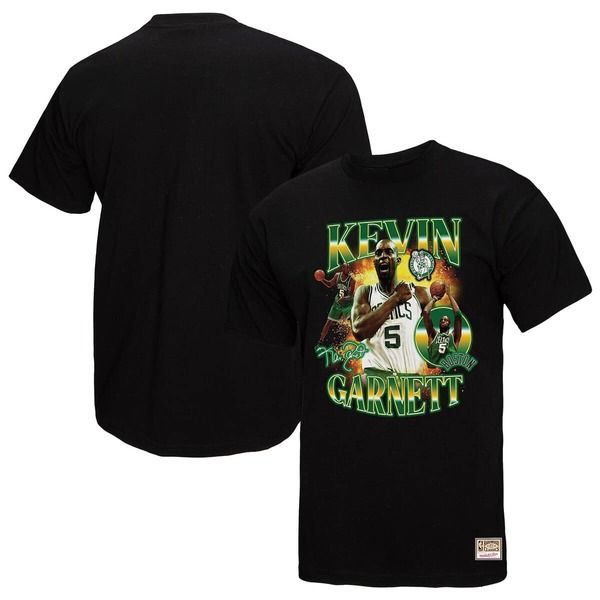 ミッチェルネス メンズ トップス Tシャツ Mens Mitchell Ness Kevin Garnett Black Boston Celtics Collage TShirt Black ブラッ