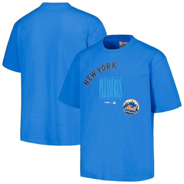 プレジャーズ メンズ トップス Tシャツ Mens PLEASURES Royal New York Mets Repurpose TShirt Royal