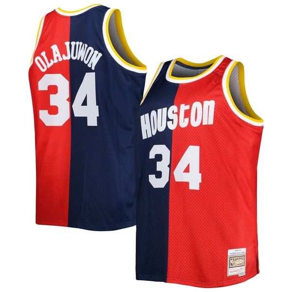 ミッチェルネス メンズ トップス シャツ トール ジャージー Mens Mitchell Ness Hakeem OlajuwonavyRed Houston Rockets Big Tall Har