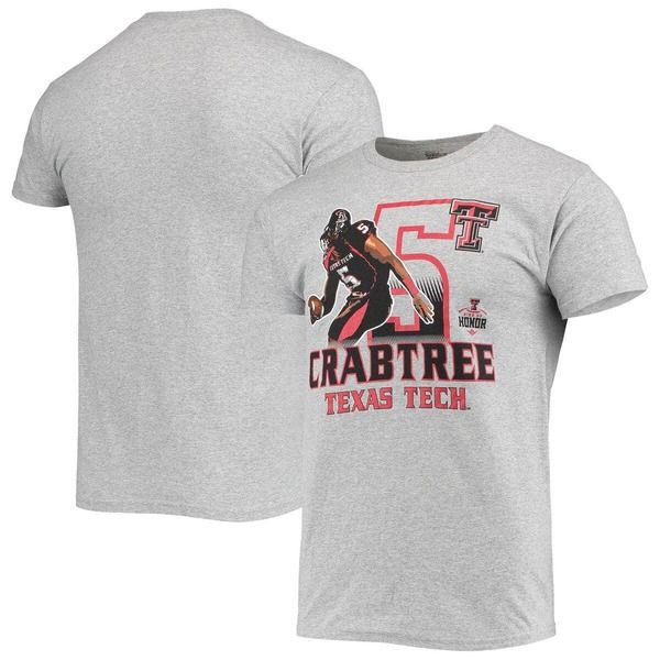 レトロブランド メンズ トップス Tシャツ Mens Original Retro Brand Michael Crabtree Heathered Gray Texas Tech Red Raide