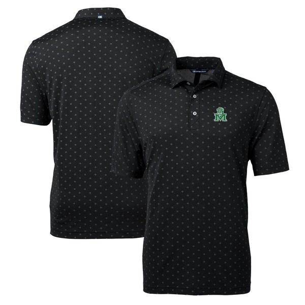 カッターアンドバック メンズ トップス シャツ プリントール Mens Cutter Buck Black Marshall Thundering Herd Team Big Tall Virtuec