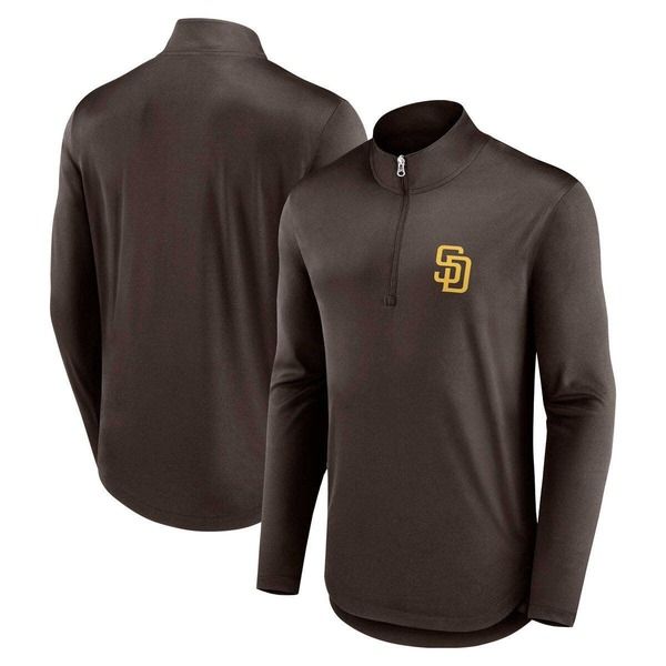 ファナティクス メンズ アウター パーカー・スウェット Mens Fanatics Branded Brown San Diego Padres Quarterback QuarterZip Top