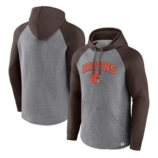 ファナティクス メンズ アウター パーカー・スウェット Mens Fanatics Heathered GrayBrown Cleveland Browns By Design Raglan Pull