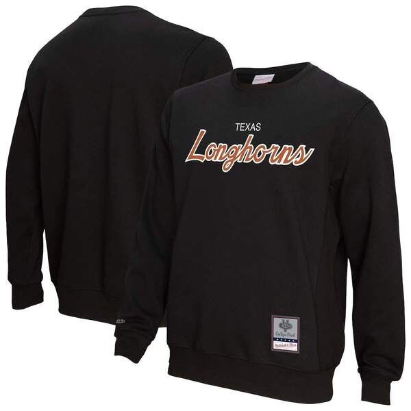 ミッチェルネス メンズ アウター パーカー・スウェット シャツ Mens Mitchell Ness Black Texas Longhorns Elite Script Pullover Sweat
