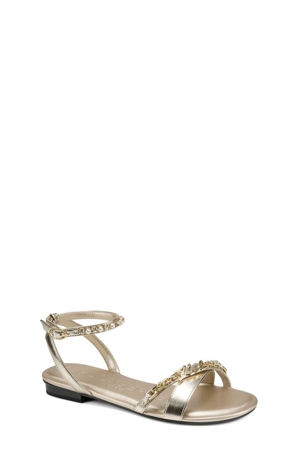 カール ラガーフェルド レディース シューズ サンダル アンクル KARLAGERFELD PARIS Christiano Ankle Strap Sandal White Gold ホワイト