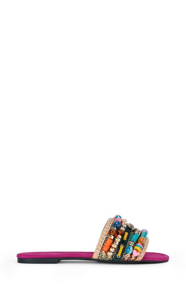 カートジェイガーロンドン レディース シューズ サンダル Kurt Geiger London Southbank Beaded Slide Sandal Open Pink ピンク