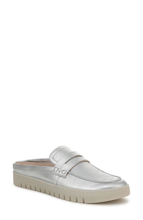 バイオニック レディース シューズ サンダル ローファー Vionic Uptown Penny Loafer Mule Silver シルバー