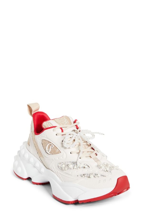 クリスチャン・ルブタン レディース シューズ スニーカー Christian Louboutin So Flo Perla Sneaker Pearl パール