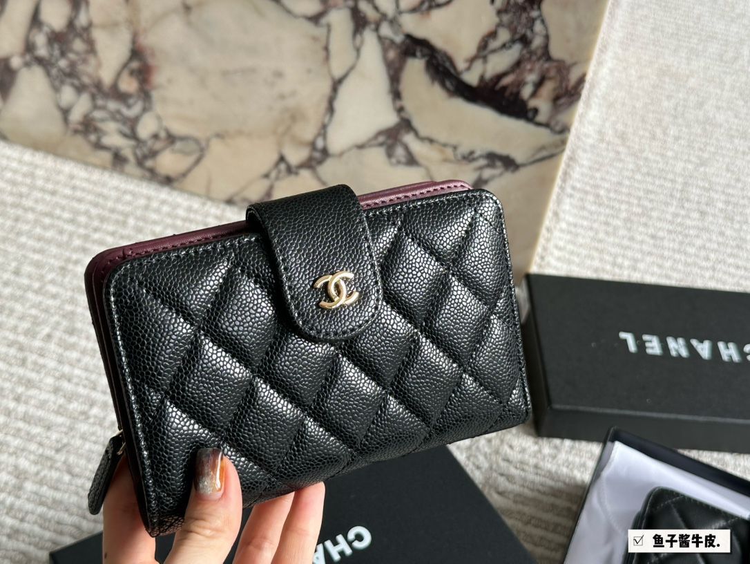 【本日限定特価】シャネル キャビアレザー ミディアムウォレット 15.5×11cm フルレザー 専用ボックス付き[本日特価|新品未使用品]