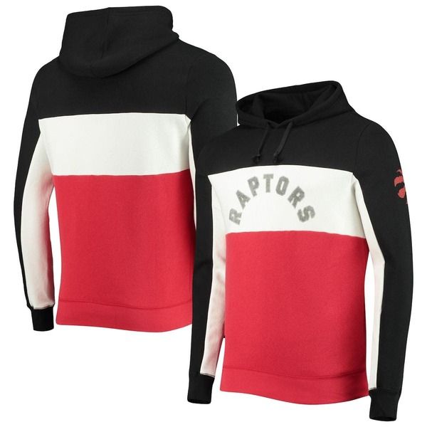 ジャンクフード メンズ アウター パーカー・スウェット カラーブロック フリース Mens Junk Food BlackWhite Toronto Raptors Wordmark Colorblo