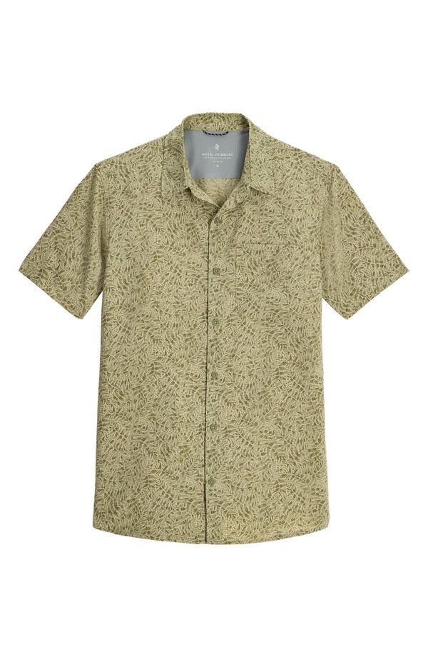 ロイヤルロビンズ メンズ トップス シャツ ROYAL ROBBINS Amp Lite II Short Sleeve ButtonUp Shirt Olive Frond Print オリーブ