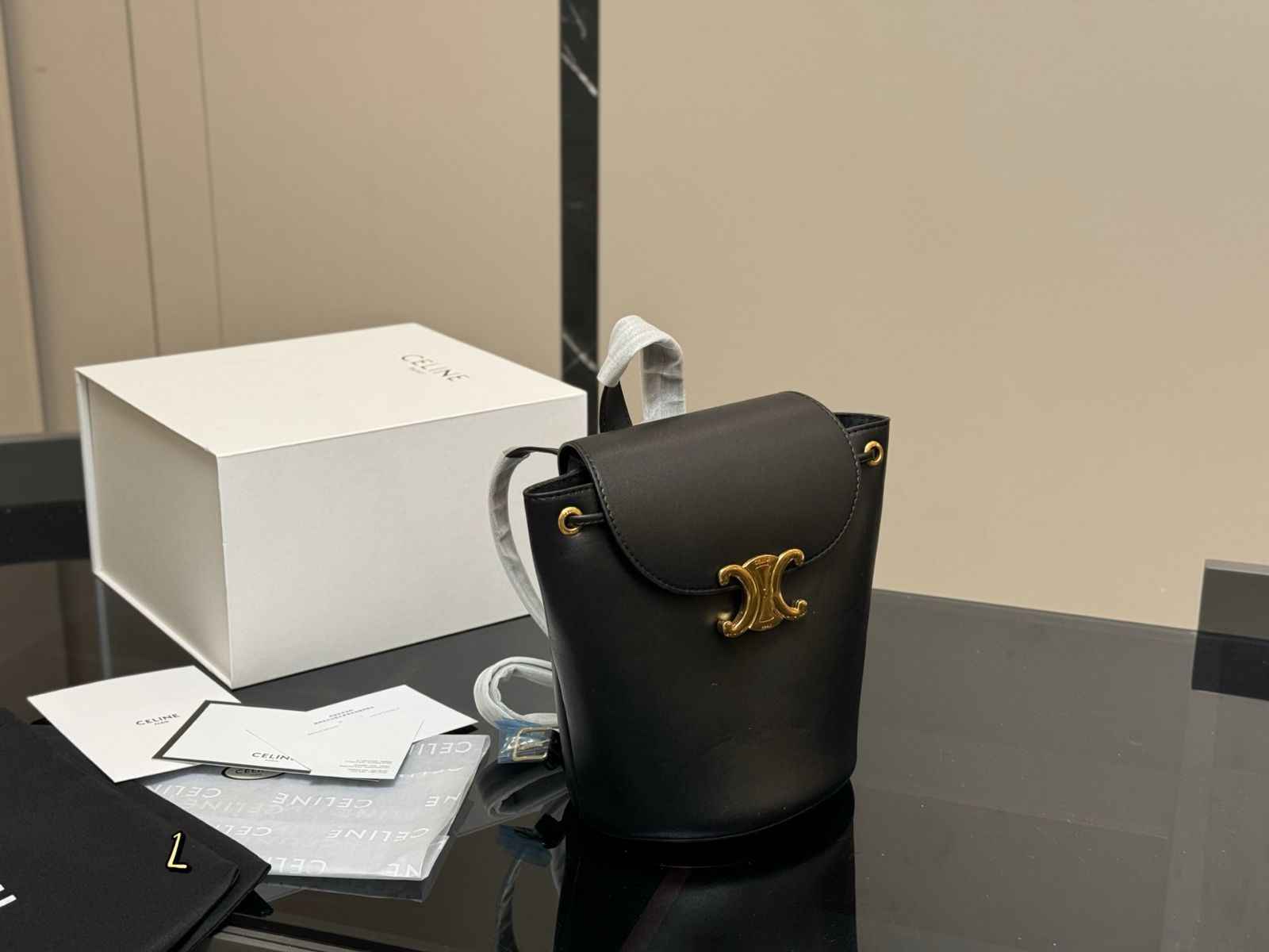 【今日特価】Celine Mini Leather-Trimmed Backpack - セリーヌ ミニ レザートリム バックパック