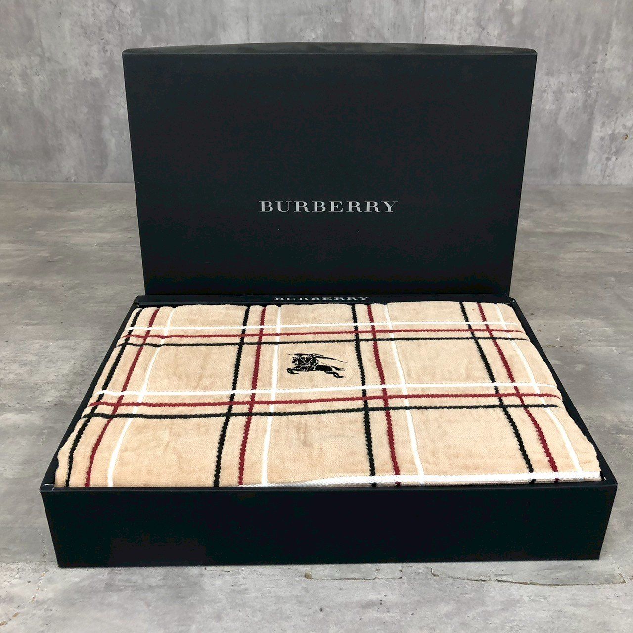 未使用保管品 BURBERRY バーバリー タオルケット チェック柄 140x190cm