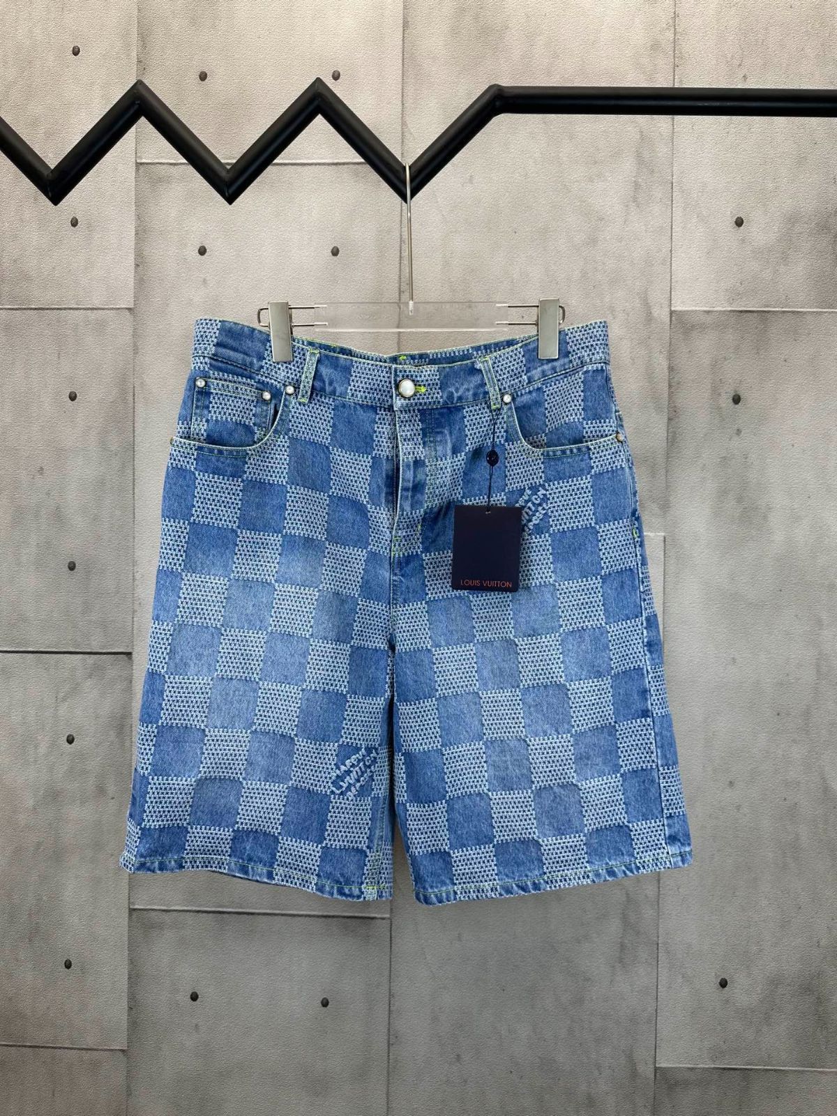 【今日特価】LV 2025SS モザイクデニムショート 男女兼用