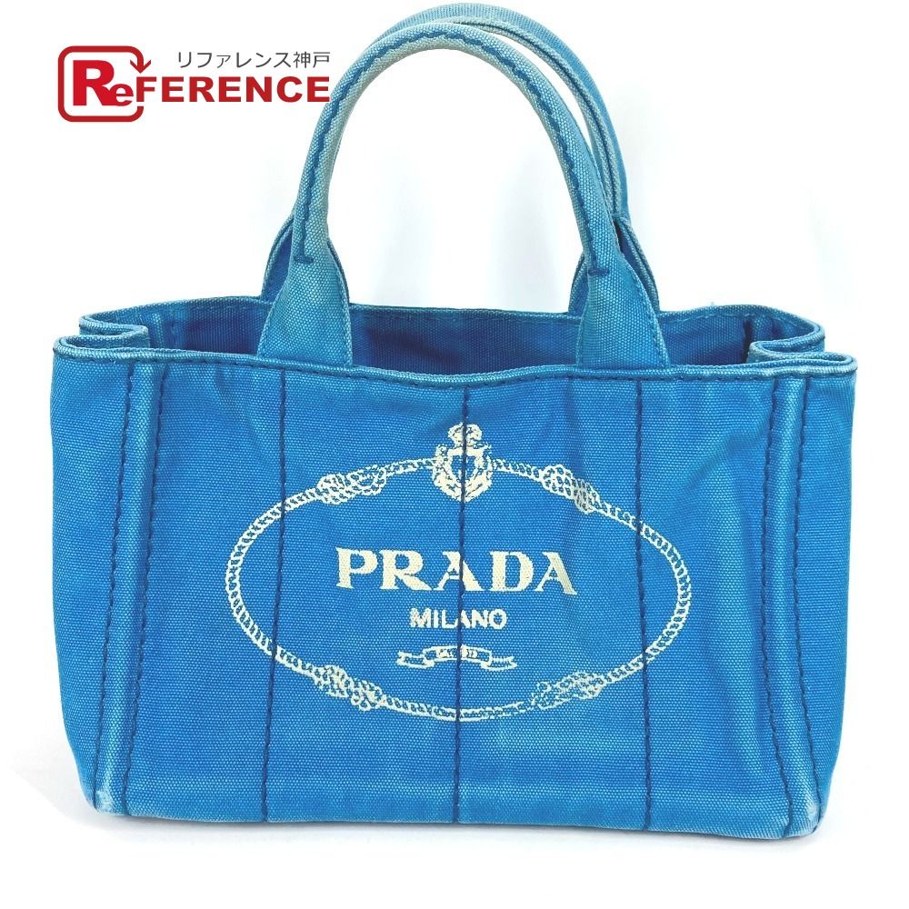 PRADA プラダ ハンドバッグ カナパ ロゴ MINI ミニ キャンバス ブルー